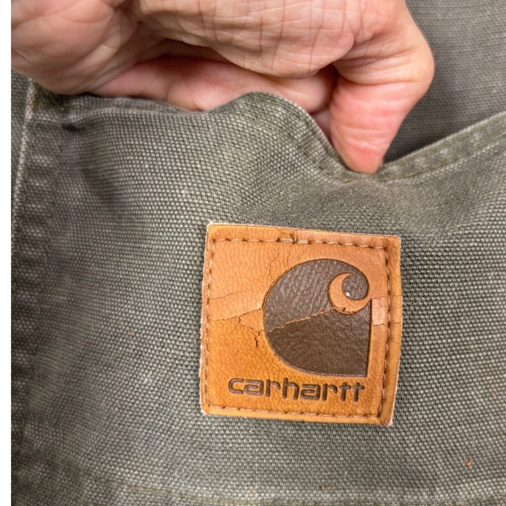 VTG Y2K Carhartt B25 MOS Carpenter Shorts Mens 40 Moss Green Duck Canvas Work